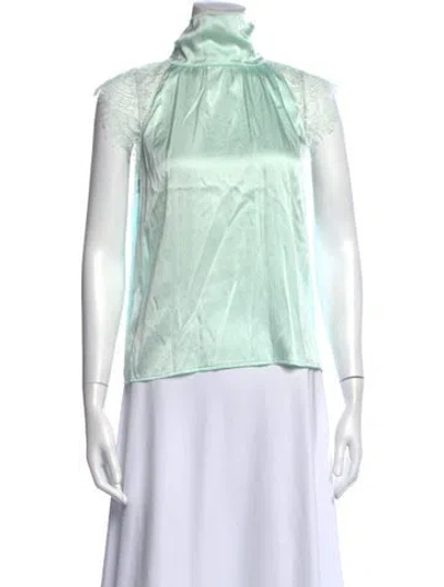 Pre-owned Generation Love Turtleneck Short Sleeve Top In Green