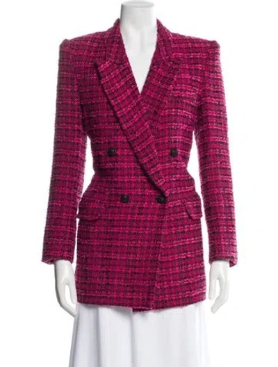 Pre-owned Generation Love Tweed Houndstooth Print Blazer W/ Tags In Pink