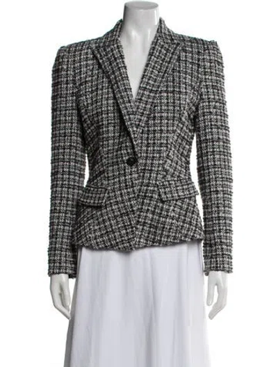 Pre-owned Generation Love Tweed Pattern Blazer In Black