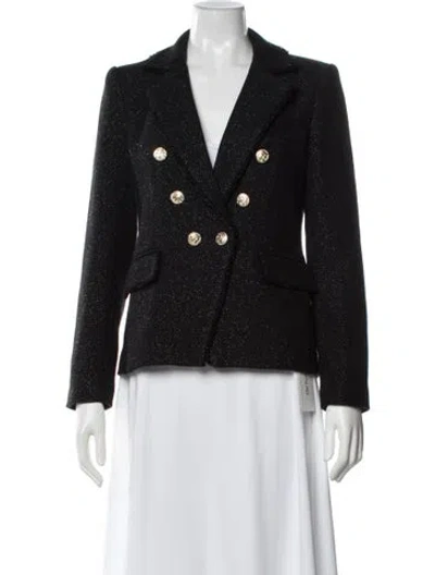 Pre-owned Generation Love Tweed Pattern Blazer In Black