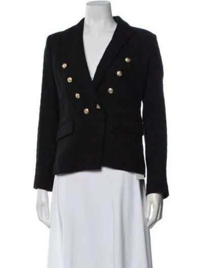 Pre-owned Generation Love Tweed Pattern Blazer In Black