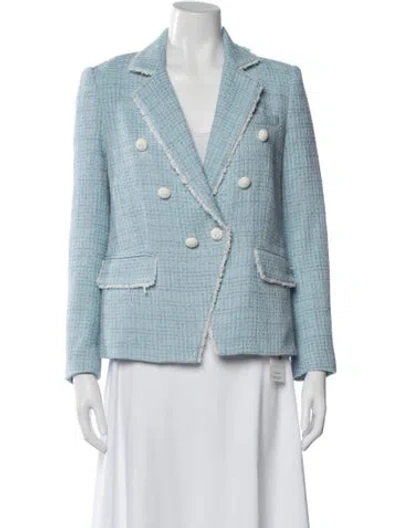 Pre-owned Generation Love Tweed Pattern Blazer In Blue