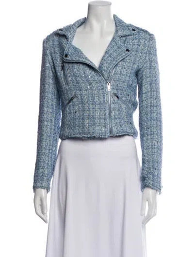 Pre-owned Generation Love Tweed Pattern Blazer In Blue