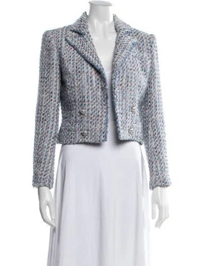 Pre-owned Generation Love Tweed Pattern Blazer In Blue