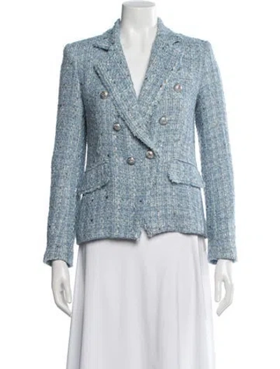 Pre-owned Generation Love Tweed Pattern Blazer In Blue