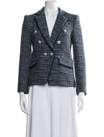 Pre-owned Generation Love Tweed Pattern Blazer In Blue
