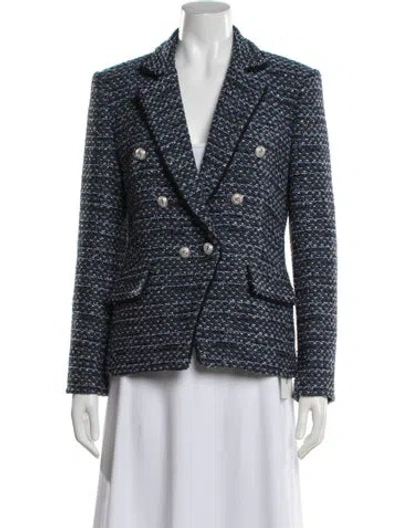 Pre-owned Generation Love Tweed Pattern Blazer In Blue