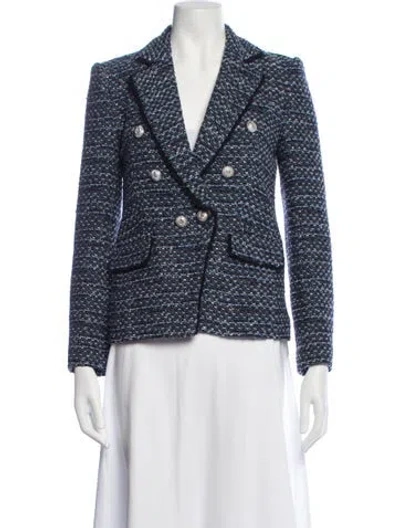 Pre-owned Generation Love Tweed Pattern Blazer In Blue