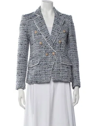 Pre-owned Generation Love Tweed Pattern Blazer In Blue