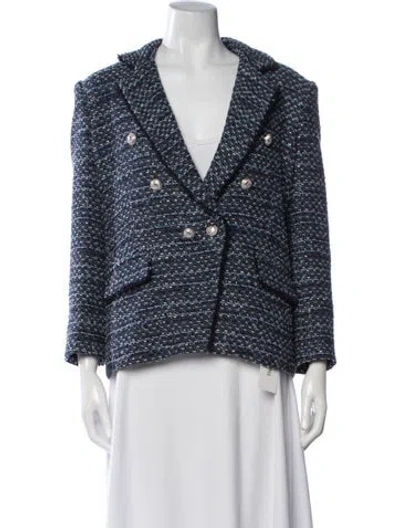 Pre-owned Generation Love Tweed Pattern Blazer In Blue/metallic