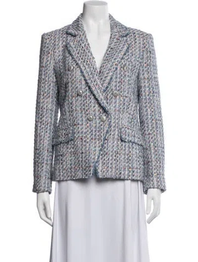 Pre-owned Generation Love Tweed Pattern Blazer In Blue/metallic