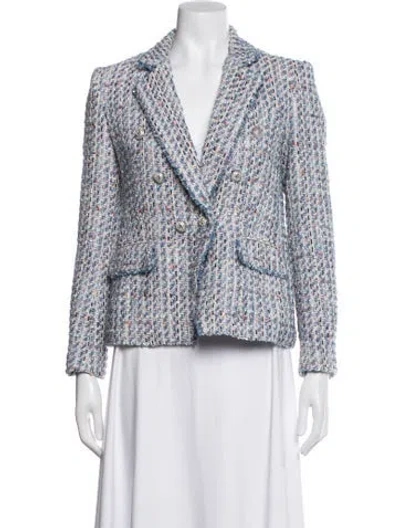 Pre-owned Generation Love Tweed Pattern Blazer In Blue/metallic