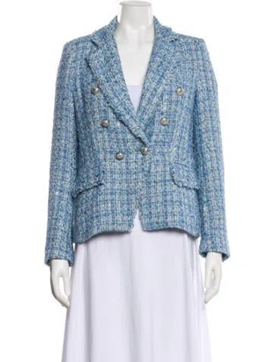 Pre-owned Generation Love Tweed Pattern Blazer In Blue/metallic