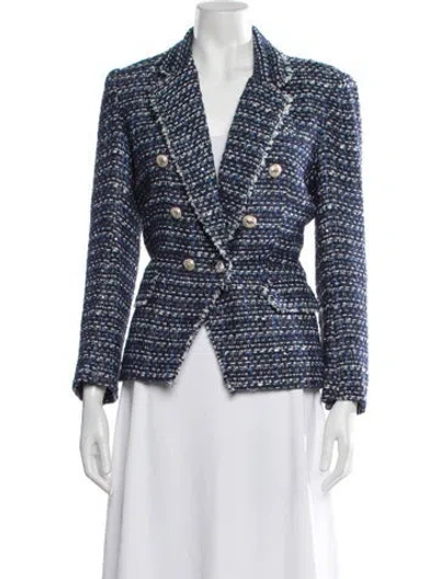 Pre-owned Generation Love Tweed Pattern Blazer In Blue/metallic