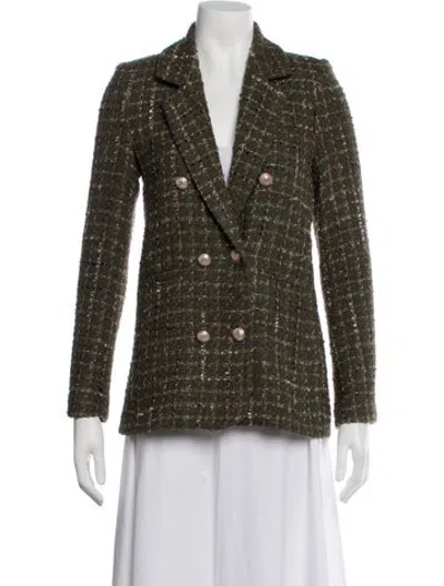 Pre-owned Generation Love Tweed Pattern Blazer In Green/metallic