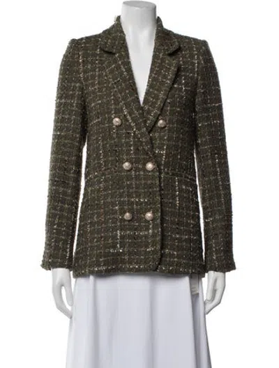 Pre-owned Generation Love Tweed Pattern Blazer In Green/metallic