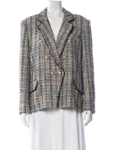 Pre-owned Generation Love Tweed Pattern Blazer In Multi