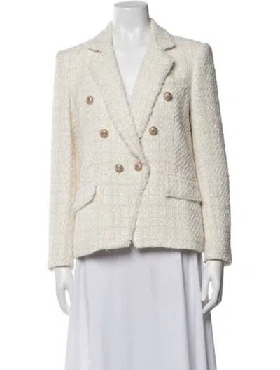 Pre-owned Generation Love Tweed Pattern Blazer In Neutrals