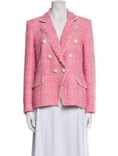 Pre-owned Generation Love Tweed Pattern Blazer In Pink