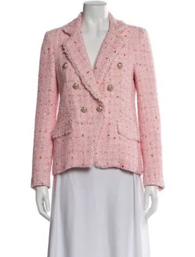 Pre-owned Generation Love Tweed Pattern Blazer In Pink