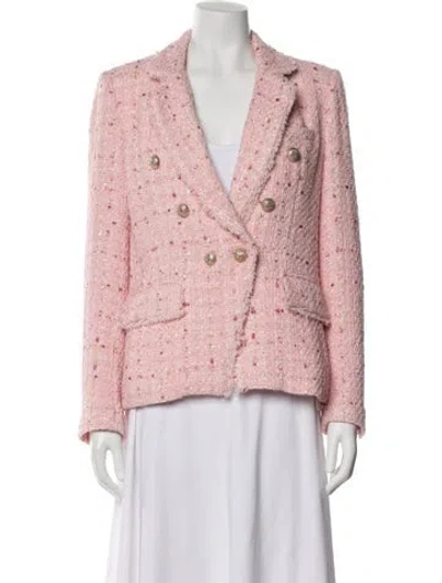 Pre-owned Generation Love Tweed Pattern Blazer In Pink