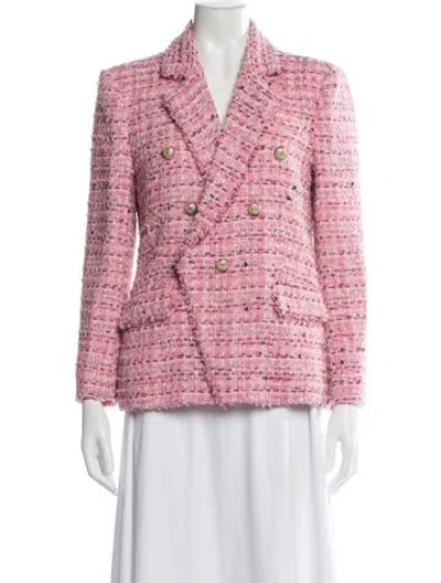 Pre-owned Generation Love Tweed Pattern Blazer In Pink