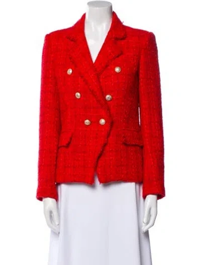 Pre-owned Generation Love Tweed Pattern Blazer In Red