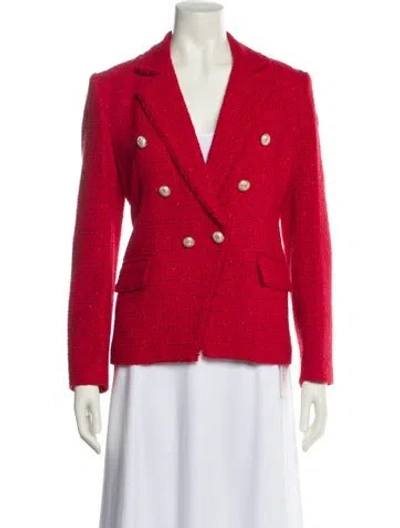 Pre-owned Generation Love Tweed Pattern Blazer In Red