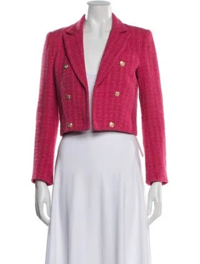 Pre-owned Generation Love Tweed Pattern Blazer In Red