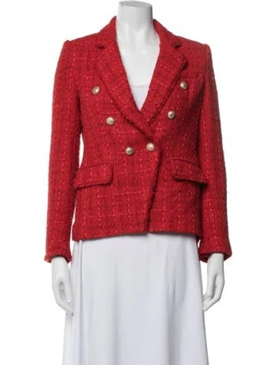 Pre-owned Generation Love Tweed Pattern Blazer In Red