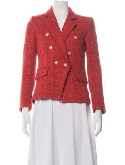 Pre-owned Generation Love Tweed Pattern Blazer In Red