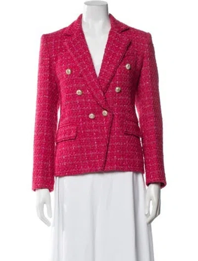Pre-owned Generation Love Tweed Pattern Blazer In Red