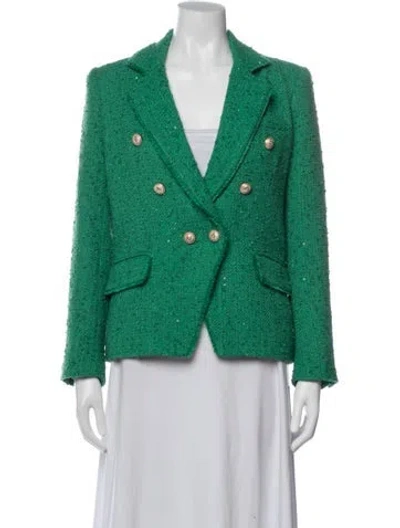 Pre-owned Generation Love Tweed Pattern Blazer W/ Tags In Green