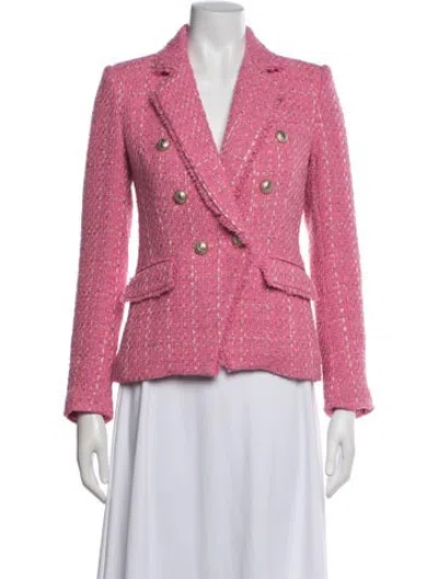 Pre-owned Generation Love Tweed Pattern Blazer W/ Tags In Metallic/pink