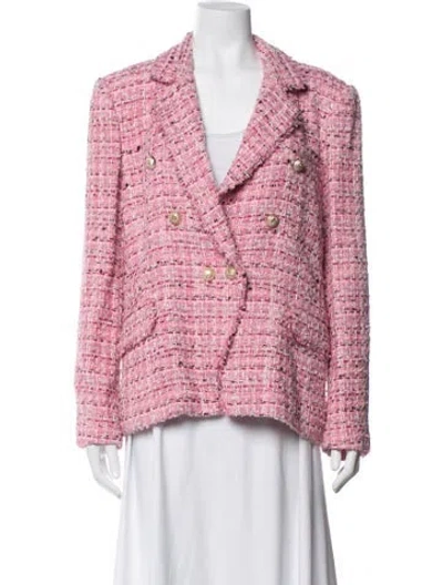 Pre-owned Generation Love Tweed Pattern Blazer W/ Tags In Pink