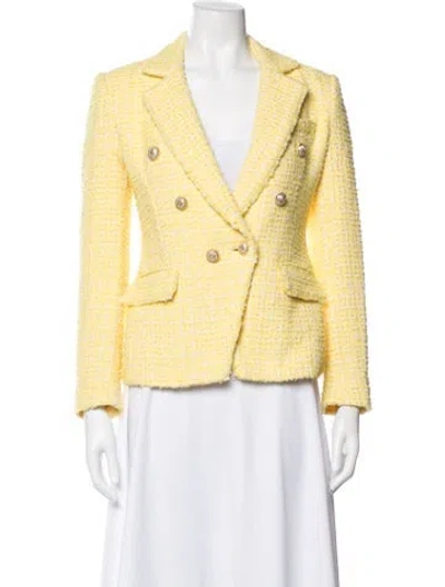 Pre-owned Generation Love Tweed Pattern Blazer W/ Tags In Yellow