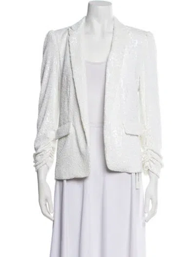 Pre-owned Generation Love Tweed Pattern Blazer In White