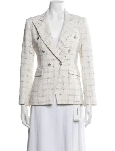 Pre-owned Generation Love Tweed Pattern Blazer In White