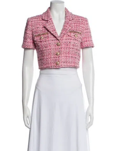 Pre-owned Generation Love Tweed Pattern Bolero In Pink