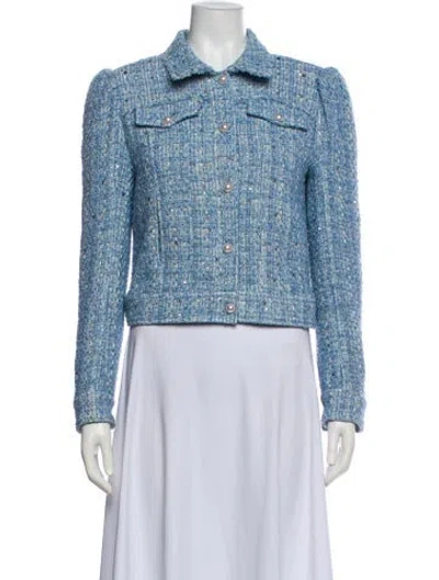 Pre-owned Generation Love Tweed Pattern Denim Jacket