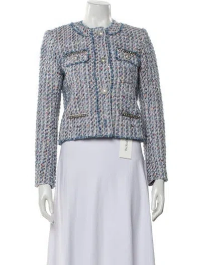 Pre-owned Generation Love Tweed Pattern Evening Jacket In Blue
