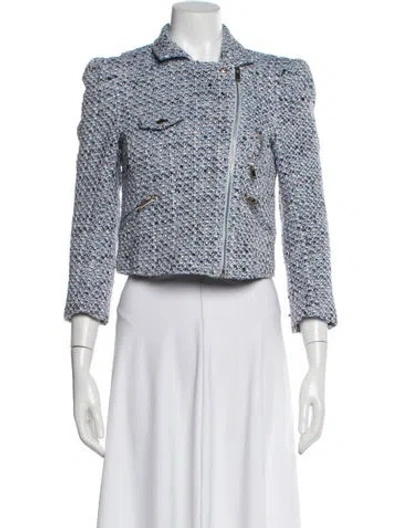 Pre-owned Generation Love Tweed Pattern Evening Jacket In Blue