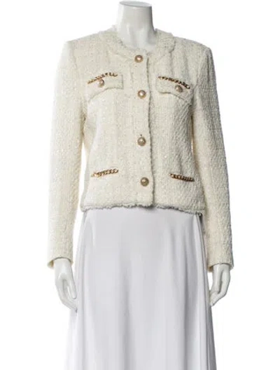 Pre-owned Generation Love Tweed Pattern Evening Jacket In Neutral