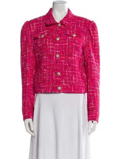 Pre-owned Generation Love Tweed Pattern Evening Jacket In Pink