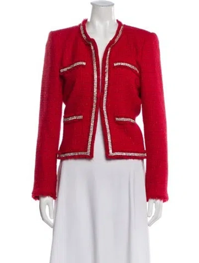 Pre-owned Generation Love Tweed Pattern Evening Jacket In Red