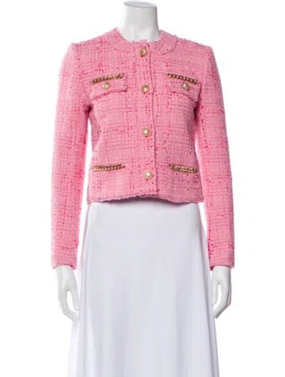 Pre-owned Generation Love Tweed Pattern Evening Jacket W/ Tags In Pink