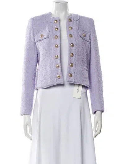 Pre-owned Generation Love Tweed Pattern Evening Jacket W/ Tags In Purple