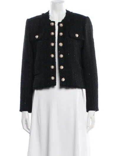 Pre-owned Generation Love Tweed Pattern Jacket In Black