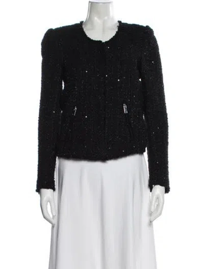Pre-owned Generation Love Tweed Pattern Jacket In Black