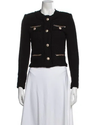 Pre-owned Generation Love Tweed Pattern Jacket In Black